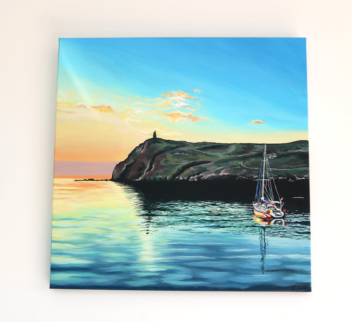 'Bradda Head Sunset' - Original Artwork